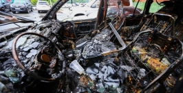 Toyota Land Cruiser горела минувшей ночью в центре Улан-Удэ Балашов Антон, PrimaMedia